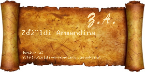 Zöldi Armandina névjegykártya